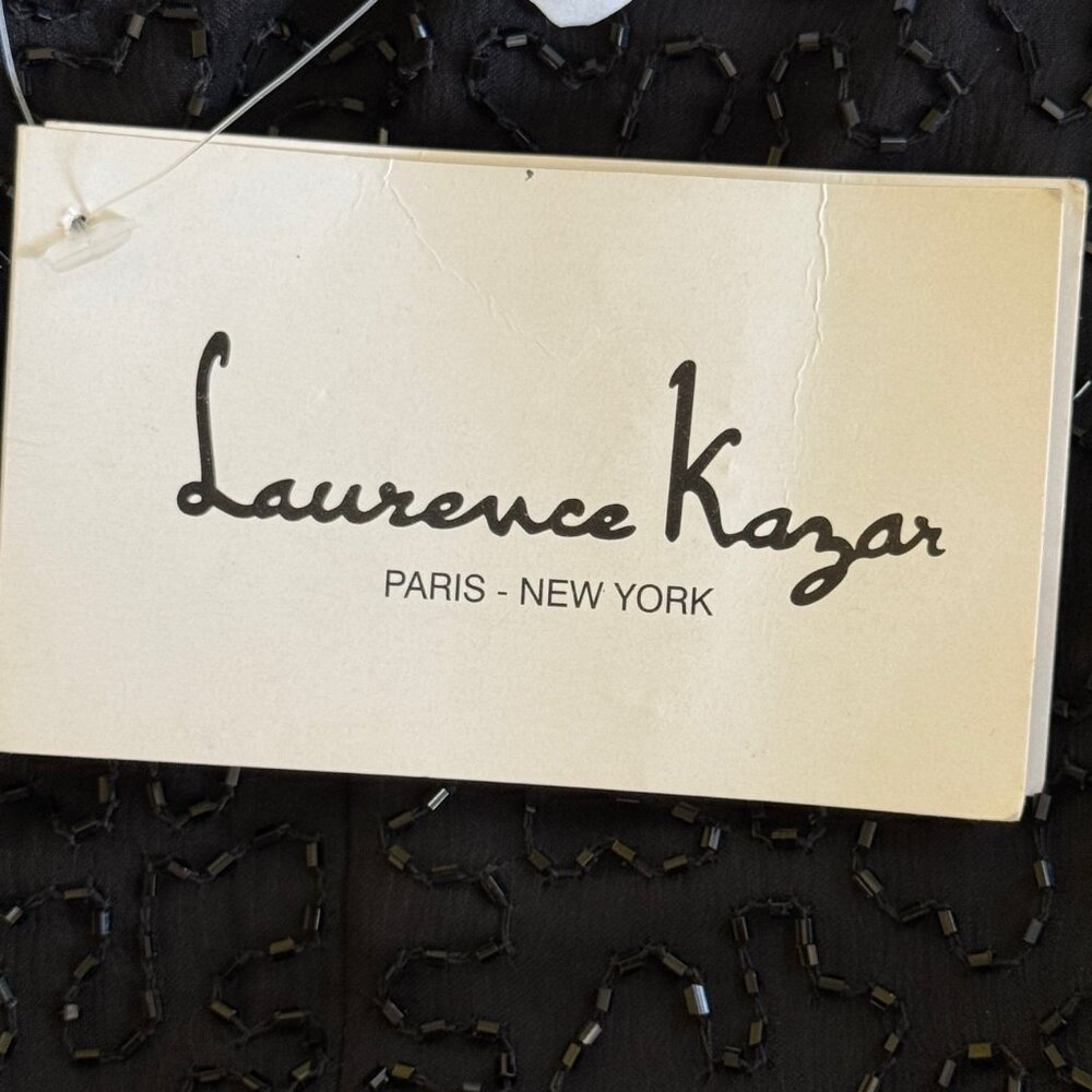 Laurence Kazar NWT Formal Dress Plus Size 2X Beaded Sequin Silk Lined Black Vtg - Picture 9 of 12